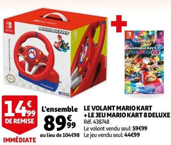 Le volant mario kart + le jeu mario kart 8 deluxe