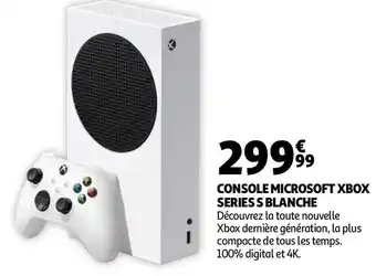 Auchan Xbox console microsoft xbox series s blanche offre
