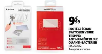 Auchan Protège écran switch en verre trempé : anti-lumière bleue ou anti-bactérien offre