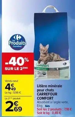 Carrefour Market Litière pour chats offre