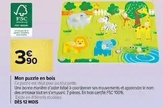 Carrefour Market Mon puzzle en bois offre