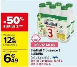 Carrefour Lait de croissance offre