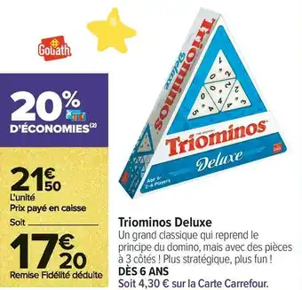 Carrefour Market Goliath triominos deluxe offre