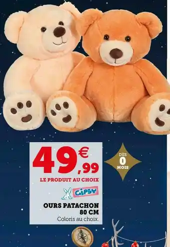 Hyper U Gipsy ours patachon 80 cm offre