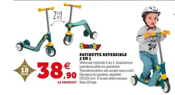 Hyper U Smoby patinette reversible 2 en 1 offre