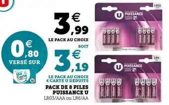 Hyper U Pack de 8 piles puissance u offre