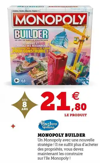 Hyper U Hasbro monopoly builder offre