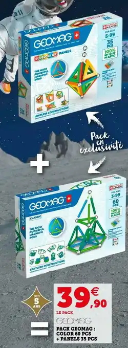 Super U Geomag pack geomag : color 60 pcs + panels 35 pcs offre