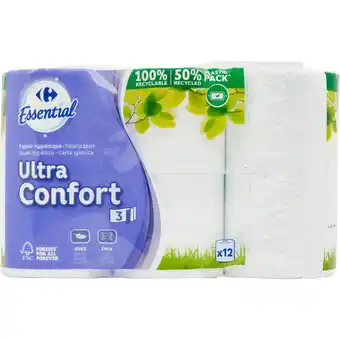 Carrefour CARREFOUR ESSENTIAL Papier toilette Ultra Confort offre