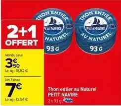 Carrefour Thon au naturel offre