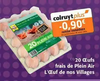 Colruyt 20 Oeufs Frais De Plein Air L'œuf De Nos Villages offre