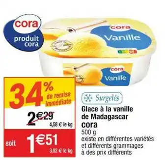 Cora x Carrefour Glace à La Vanille De Madagascar Cora offre