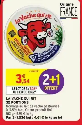 Intermarché Hyper La Vache Qui Rit 32 Portions 2+1 Offert offre