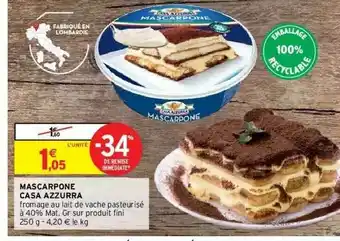 Intermarché Hyper Mascarpone Casa Azzurra -34% De Remise Immédiate offre