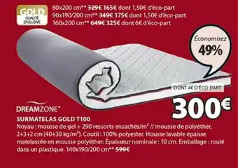 JYSK Surmatelas Gold T100 Dreamzone offre