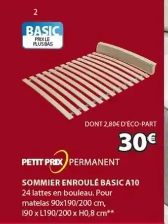 JYSK Sommier Enroulé Basic A10 offre