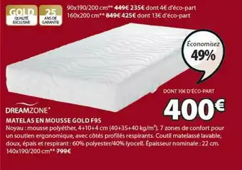 JYSK Matelas En Mousse Gold F95 offre