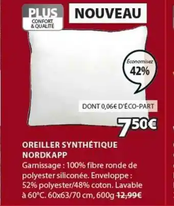 JYSK Oreiller Synthétique Nordkapp offre