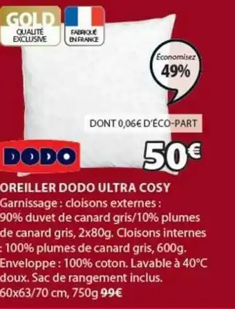 JYSK Oreiller Dodo Ultra Cosy Dodo offre