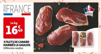 Auchan Supermarché LE GAULOIS 3 FILETS DE CANARD MARINÉS offre