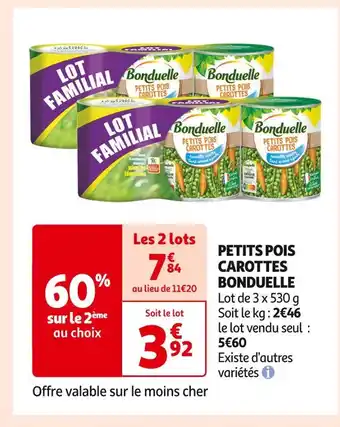 Auchan Supermarché BONDUELLE PETITS POIS CAROTTES offre