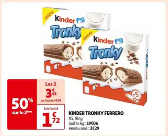 Auchan Supermarché FERRERO KINDER TRONKY offre