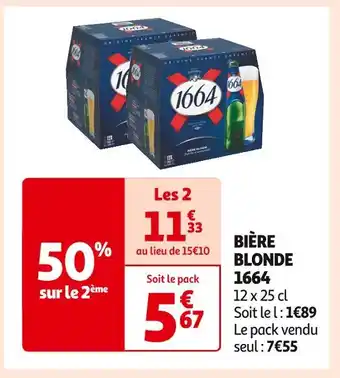 Auchan Supermarché 1664 BIÈRE BLONDE offre