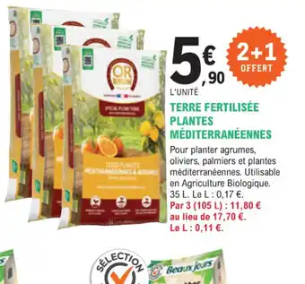 E.Leclerc Jardi TERRE FERTILISÉE PLANTES MÉDITERRANÉENNES offre