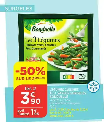 Maximarché Légumes Cuisinés à La Vapeur Surgelés Bonduelle offre