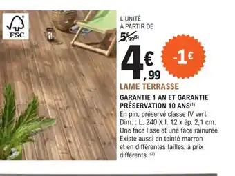 E.Leclerc Jardi LAME TERRASSE offre