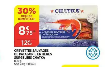 Maximarché Crevettes Sauvages De Patagonie Entières Surgelées Chatka offre