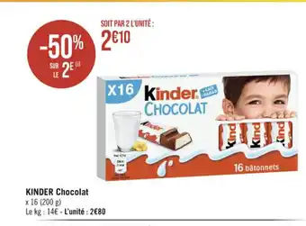 Casino Supermarchés Kinder CHOCOLAT offre