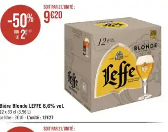 Casino Supermarchés Bière Blonde LEFFE 6,6% vol. offre