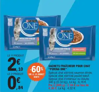 E.Leclerc SACHETS FRAÎCHEUR POUR CHAT "PURINA ONE" offre