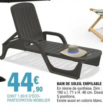 E.Leclerc Jardi BAIN DE SOLEIL EMPILABLE offre