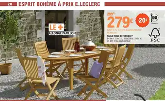E.Leclerc Jardi TABLE OVALE EXTENSIBLE(²) offre
