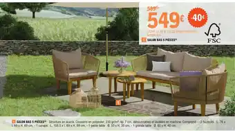 E.Leclerc Jardi SALON BAS 5 PIÈCES(²) offre