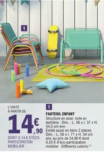 E.Leclerc Jardi FAUTEUIL ENFANT offre