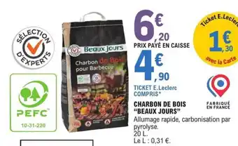 E.Leclerc Jardi CHARBON DE BOIS "BEAUX JOURS" offre