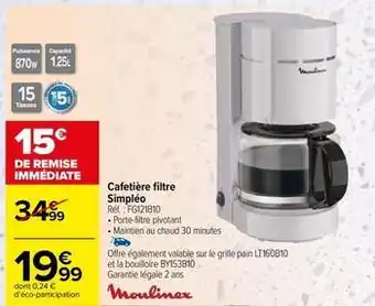 Carrefour Cafetière offre