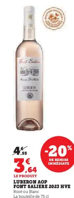 Super U LUBERON AOP FONT SALIERE 2023 HVE offre