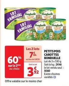 Auchan Supermarché Bonduelle - petits pois carottes offre
