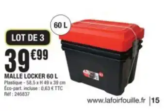 La Foir'Fouille MALLE LOCKER 60 L offre