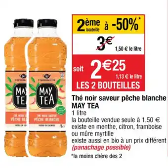 Cora x Carrefour Thé noir saveur pêche blanche MAY TEA offre
