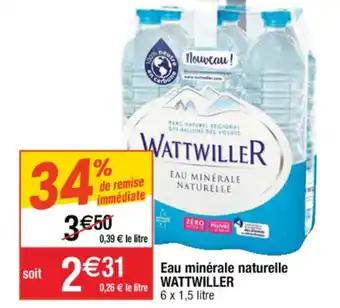 Cora x Carrefour Eau minérale naturelle WATTWILLER offre