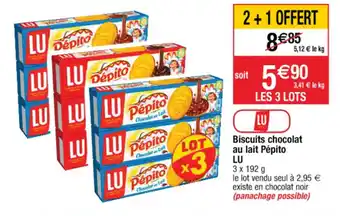 Cora x Carrefour Biscuits chocolat au lait pépito LU offre