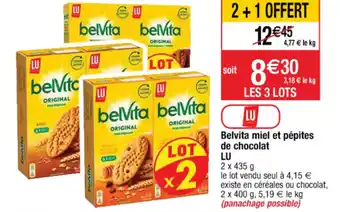 Cora x Carrefour Belvita miel et pépites de chocolat LU offre