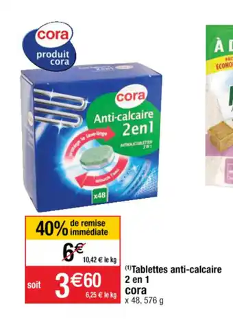 Tablettes anti-calcaire 2 en 1 cora