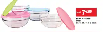 Cora x Carrefour Set de 4 saladiers snack offre