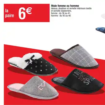 Cora x Carrefour Mule femme ou homme offre